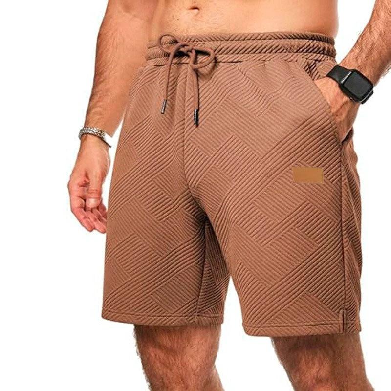 Casual Elastic Waist Drawstring Beach Vacation Shorts by GJG Denim
