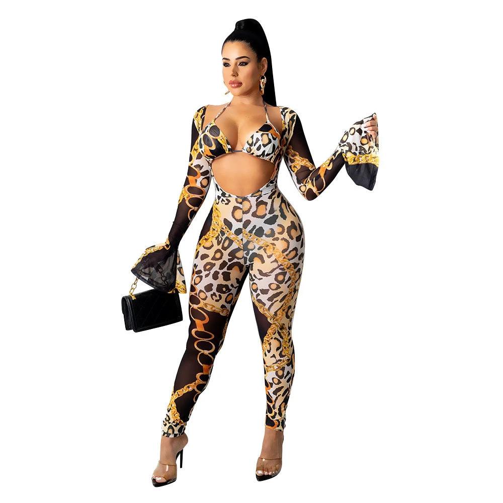 Mesh See-through Printed Two-piece Set by GJG Denim