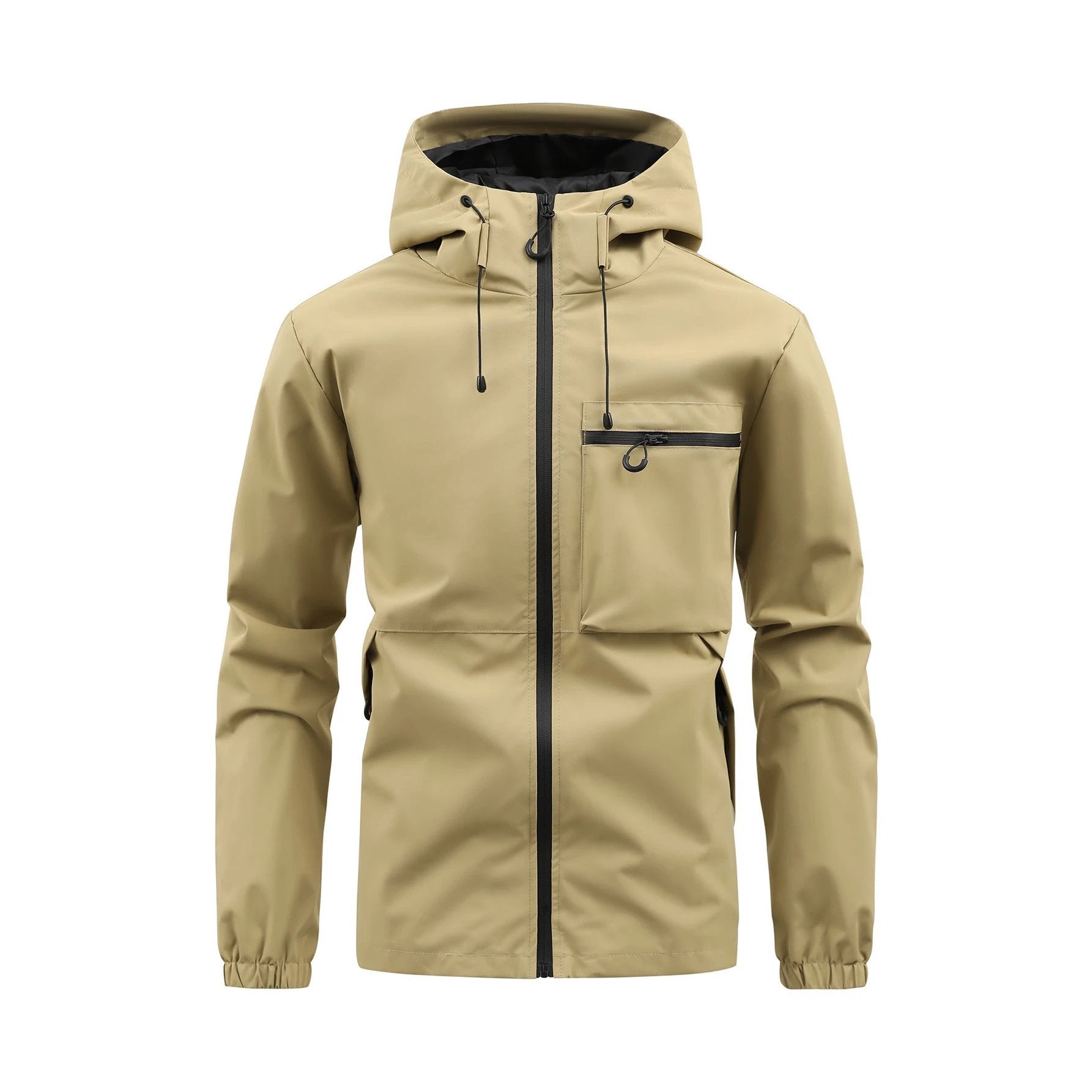 Men's Fashion Casual Hooded Solid Color Multi-pocket Work Pants Outdoor Coat by GJG Denim