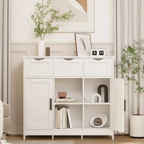 Storage Cabinets,Wooden Floor Cabinet,with Drawers And Shelves Storage Cabinets,Accent Cabinet For Bathroom by GJG Denim