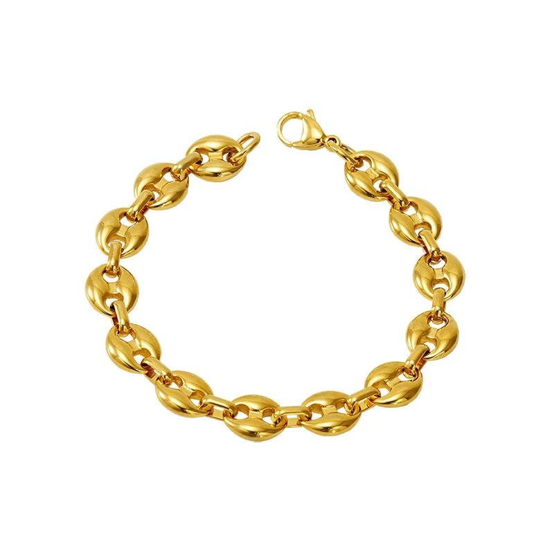 Stainless Steel Gold-plated Bracelet For Men by GJG Denim