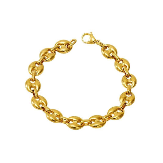 Stainless Steel Gold-plated Bracelet For Men by GJG Denim