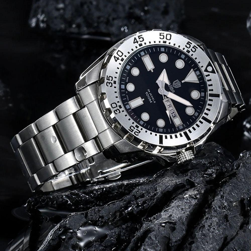 Men's Waterproof Luminous Quartz Movement Business Watch by GJG Denim