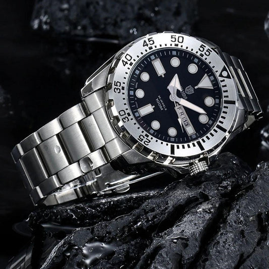Men's Waterproof Luminous Quartz Movement Business Watch by GJG Denim