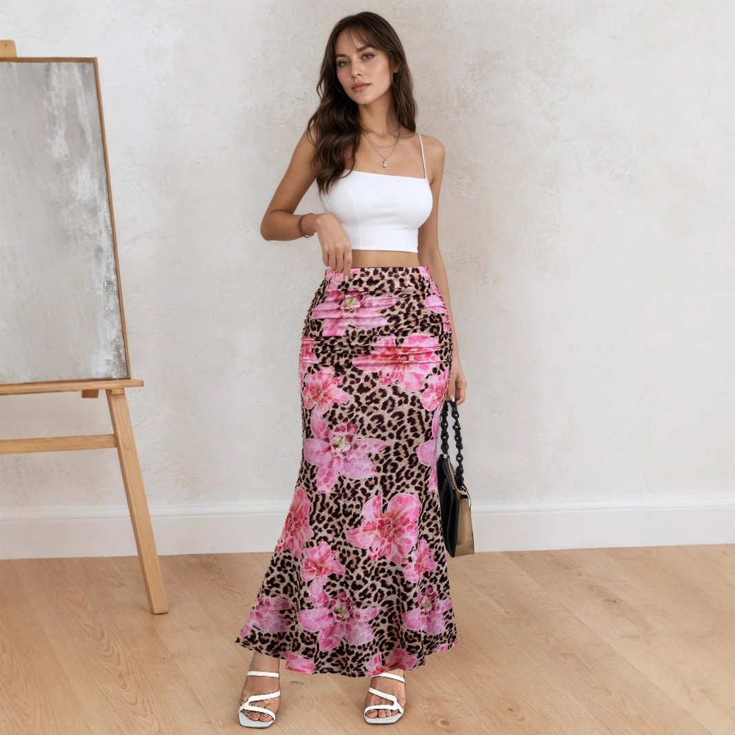 New Leopard Print Midi Skirt by GJG Denim