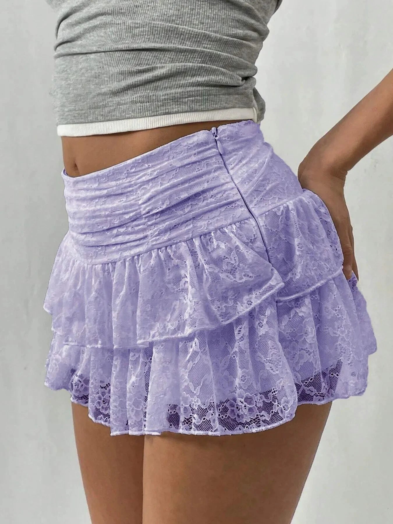 Lace Layered Mini Skirt by Lady Ros