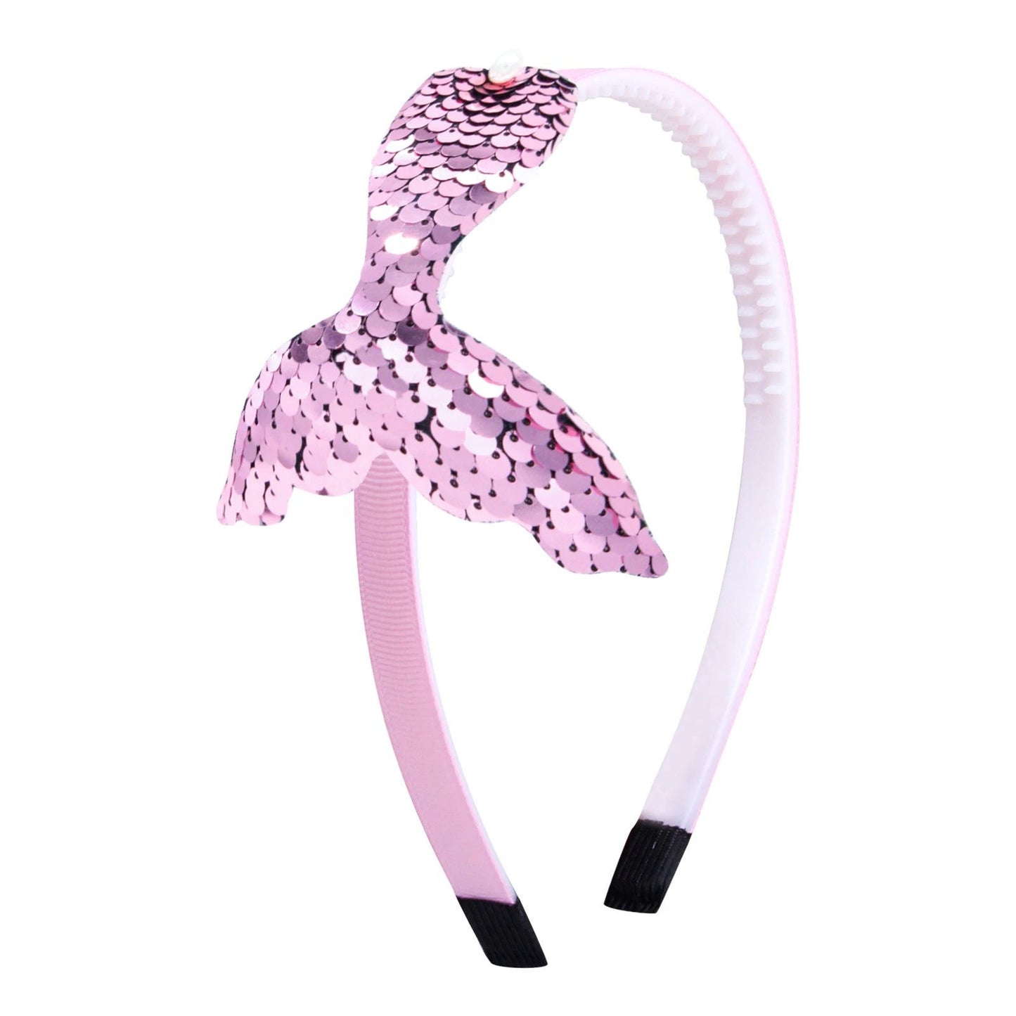 Sequined Hair Accessories Mermaid Tail Flip Fish Scale Pearl Headband Non-slip Manual Hairpin by GJG Denim