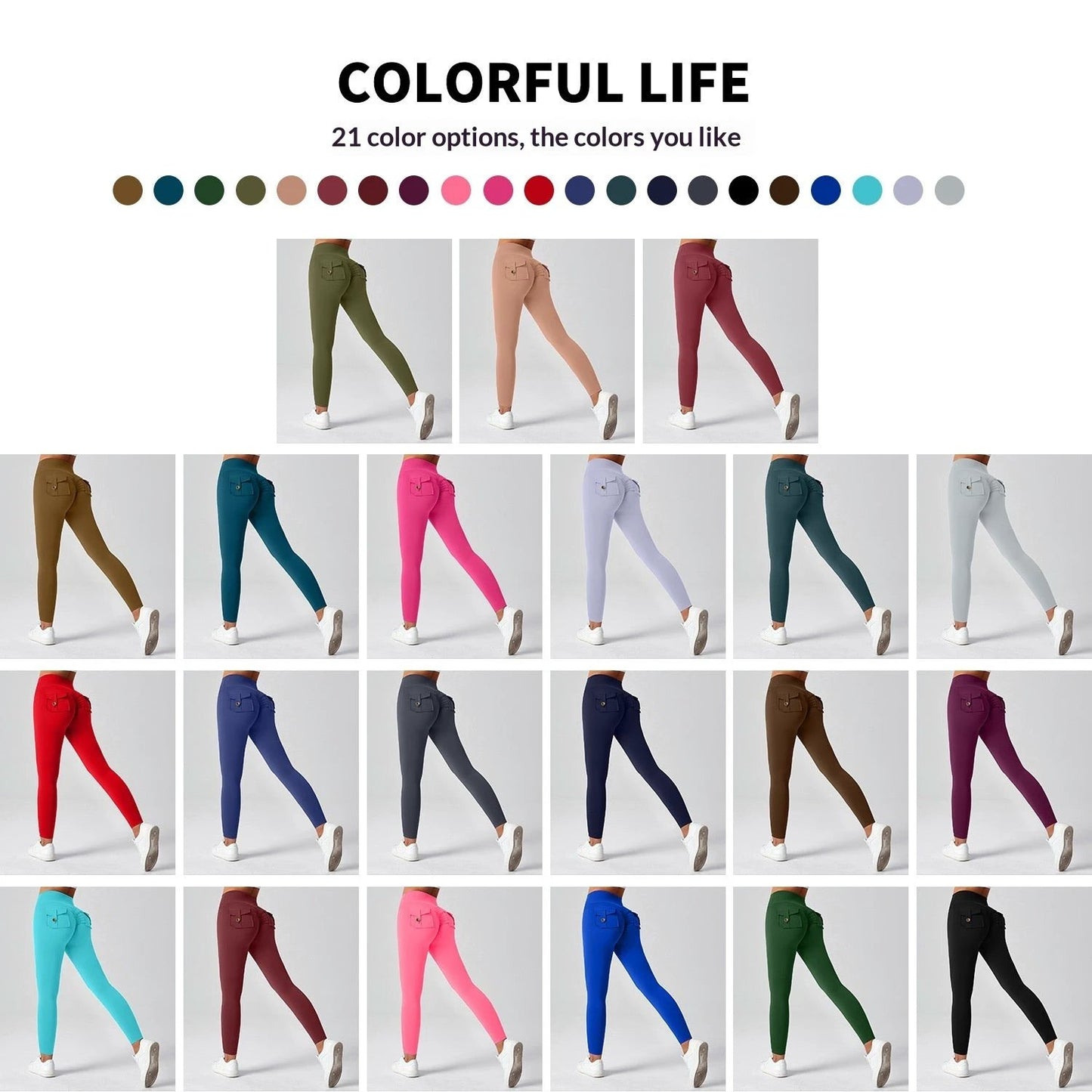 Fitness Yoga Pants For Women High-waisted Butt-lifting Stretchy Form-fitting Workout Tights by GJG Denim