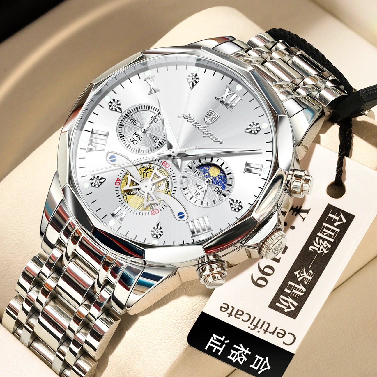 Waterproof Multifunctional Trendy High-end Luminous Men's Quartz Watch by GJG Denim