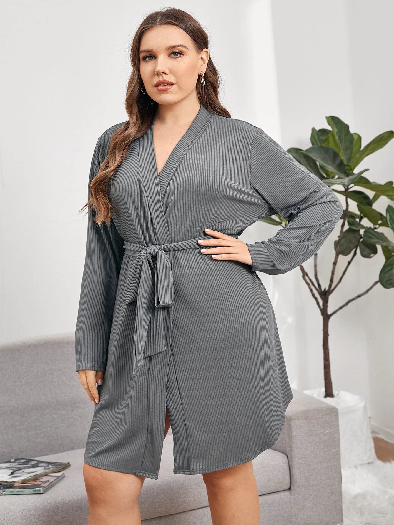 Printed Long Sleeve Pajamas Bathrobe Women by GJG Denim