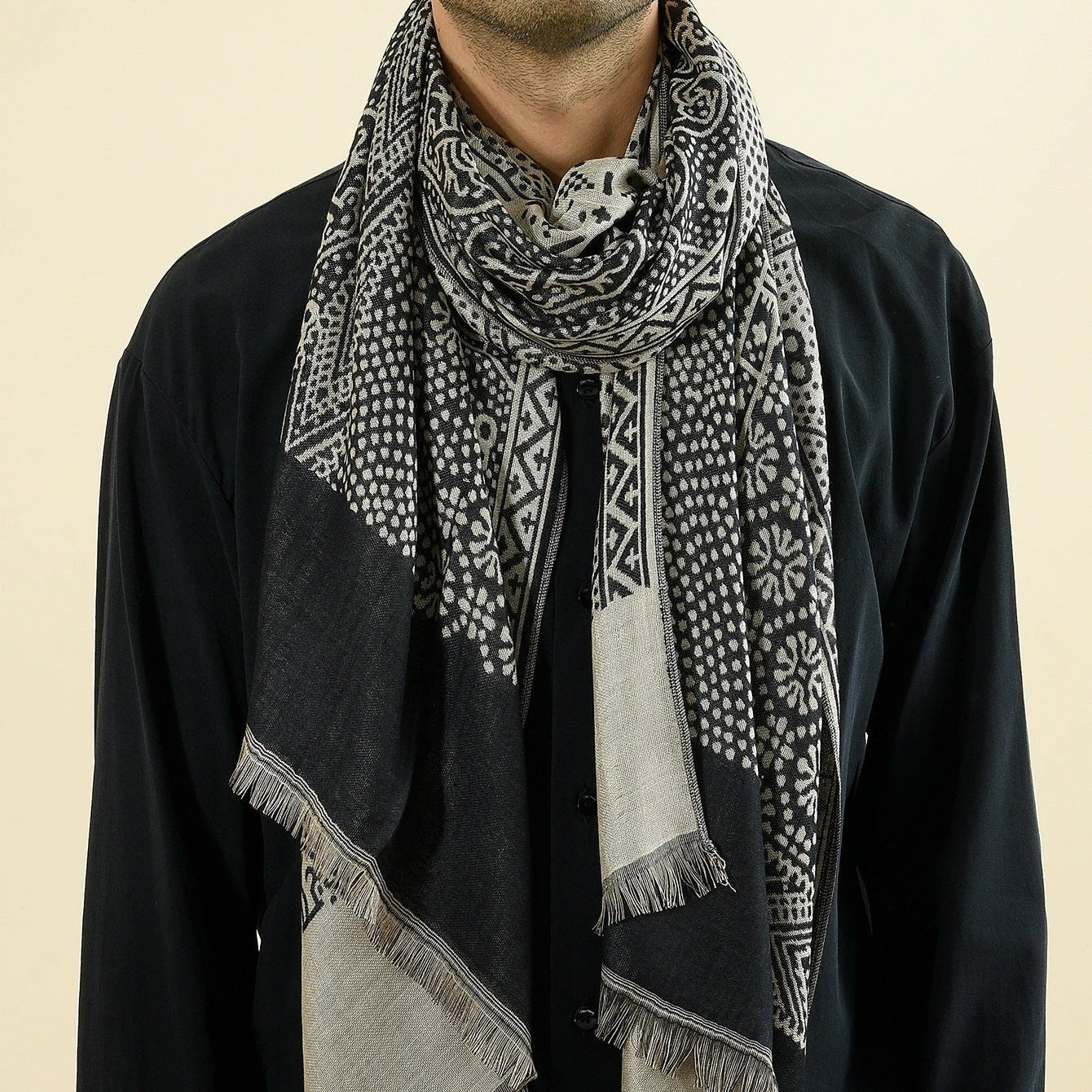 Men's Cotton And Linen Short Scarf by GJG Denim