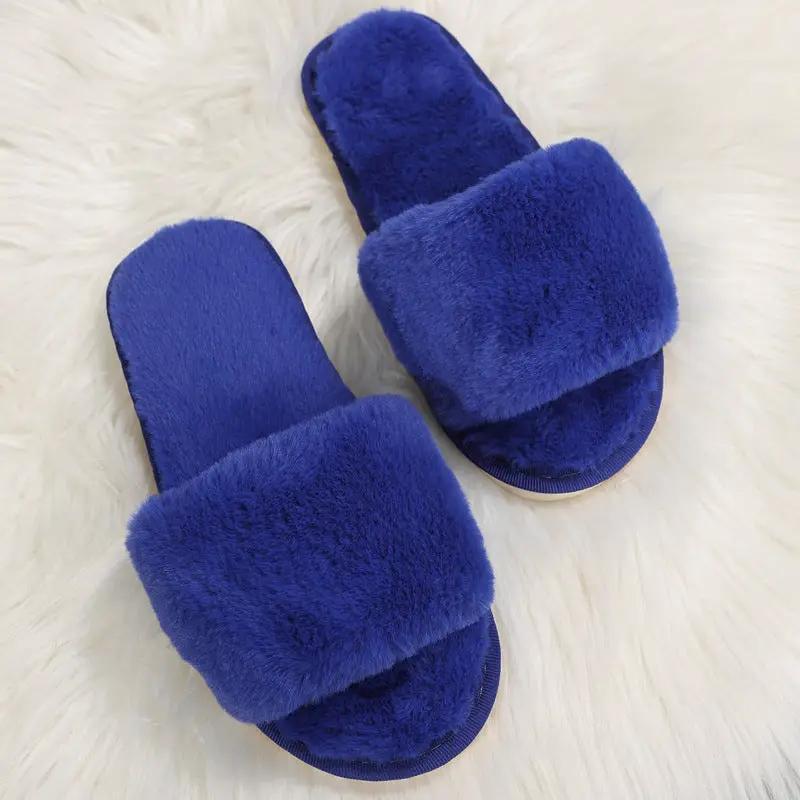 Women's Indoor Plush Flat Slippers by GJG Denim