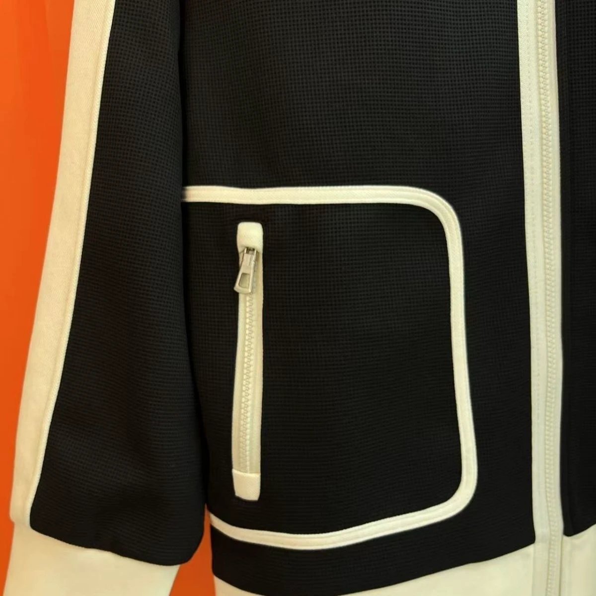 Men's Casual Color-block Long-sleeve Stand-collar Jacket And Slim-fit Jogger Pants Set by GJG Denim
