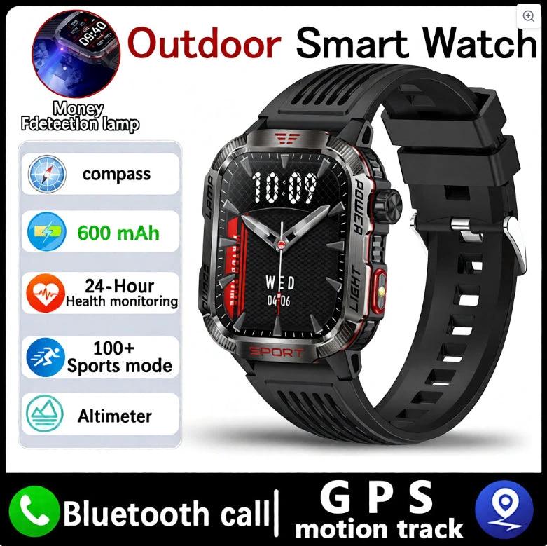 Men's Smartwatch With Barometric Altitude Sports Features Bluetooth Calling by GJG Denim