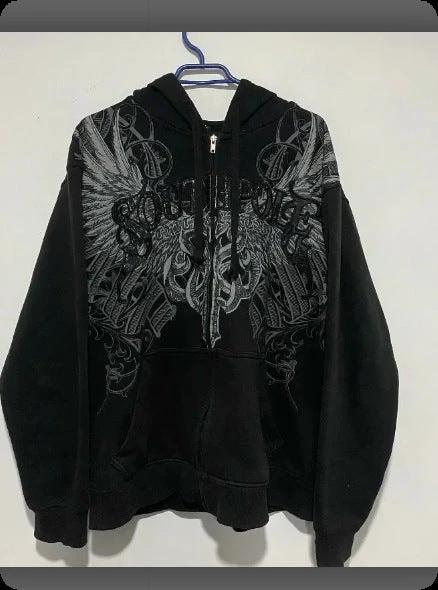 Hoodie Letter Print Pullover Sweatshirt by GJG Denim