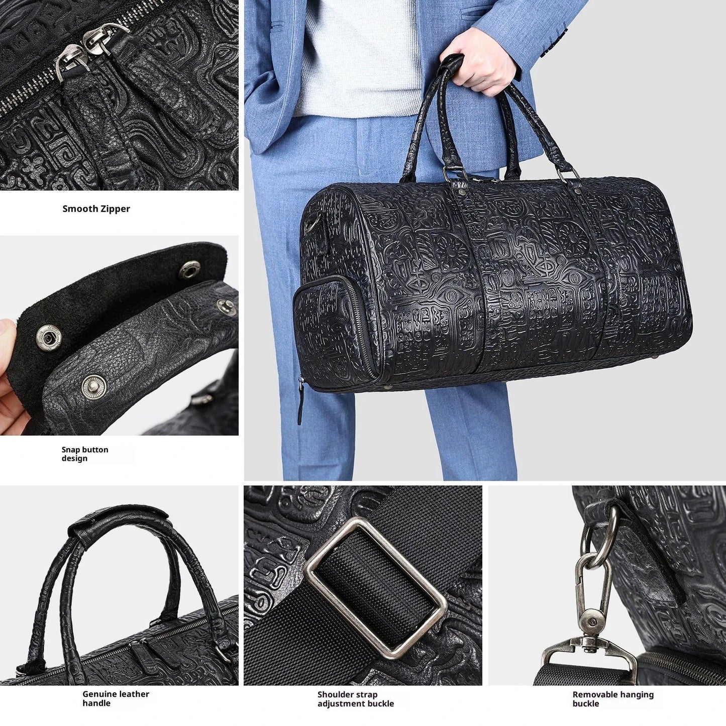 Retro Embossing Design Handbag For Men by GJG Denim