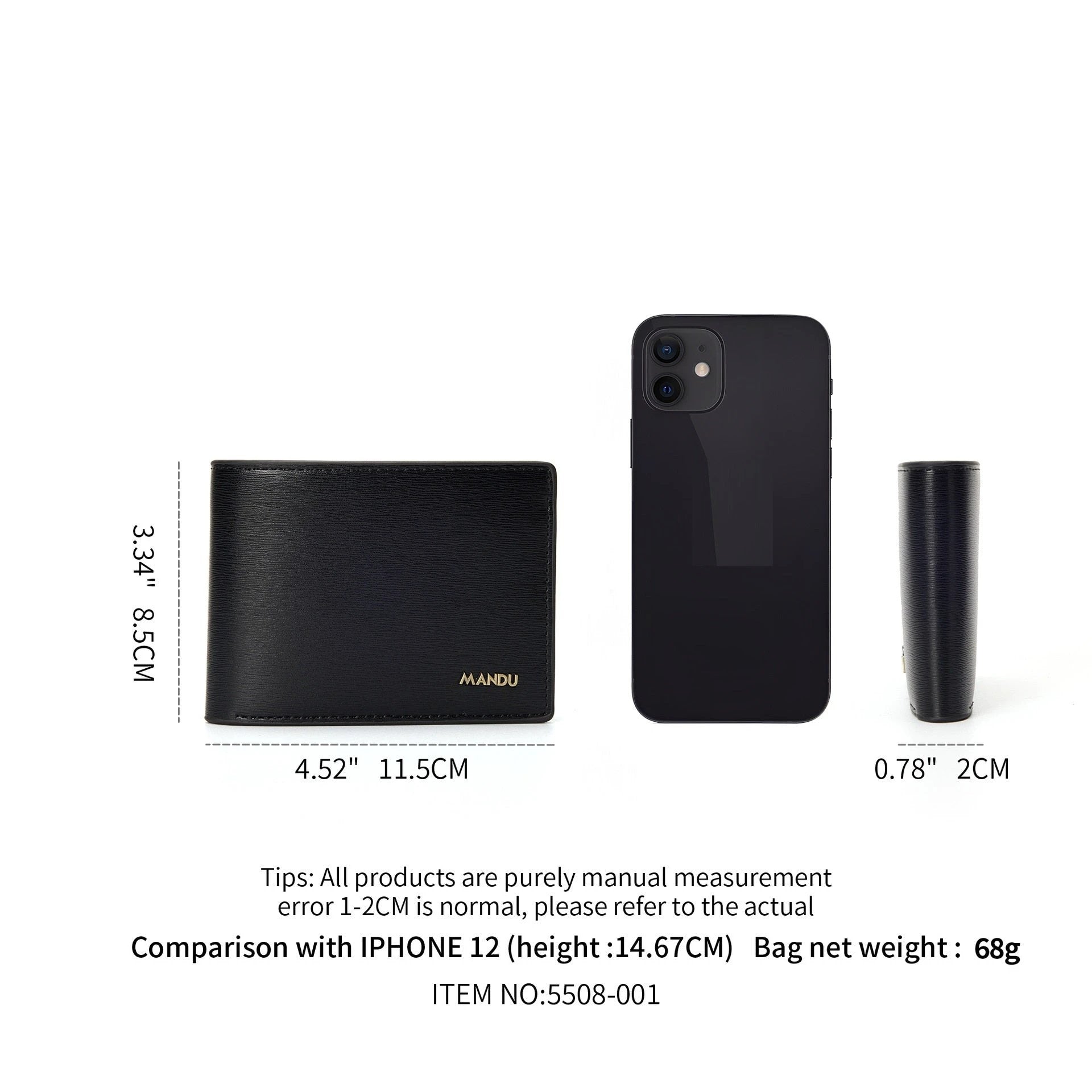 Men's Solid Color Large Capacity Anti-theft Swiping Multi-functional Wallet by GJG Denim