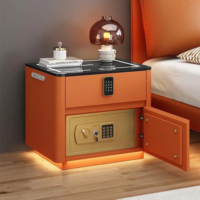 Bedroom Multi-functional Smart Safe Bedside Table Wireless Integrated Charging Safe by GJG Denim