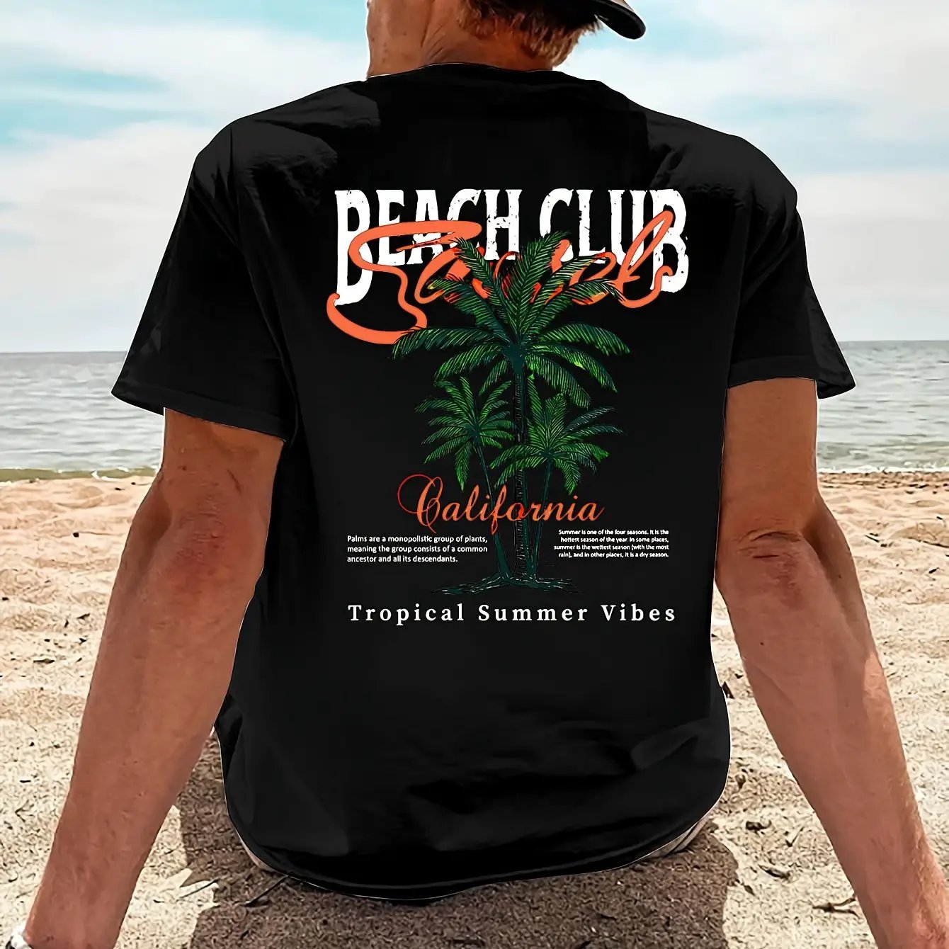 Beach Club Pattern Printed Men's T-shirt by GJG Denim