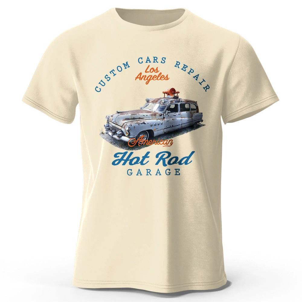 Car Club Patch Print Men's T-shirt by GJG Denim