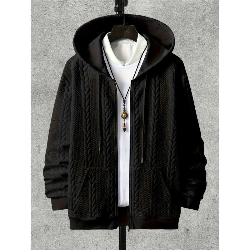 Men's Plus-sized Casual Hooded Sweater by GJG Denim