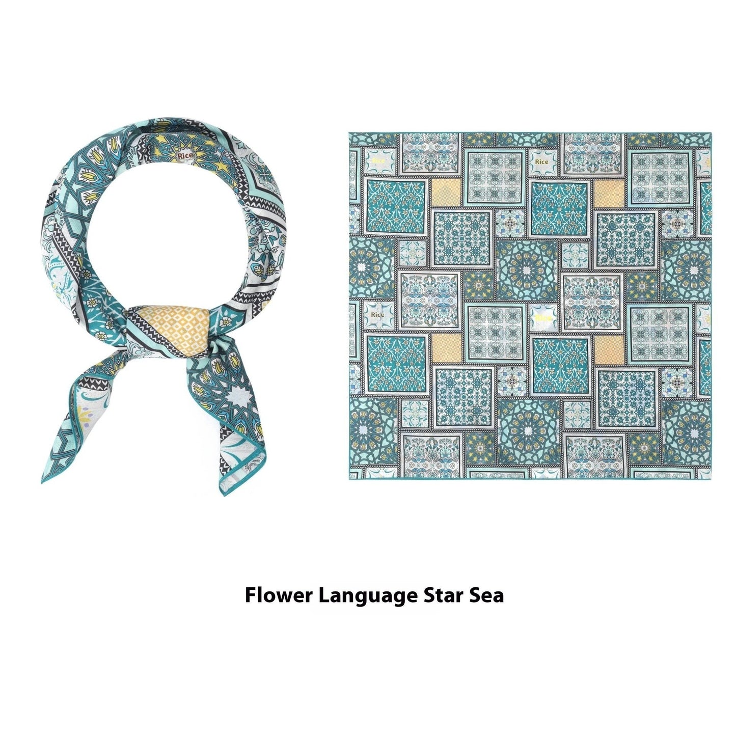 Thin Headcloth Duplex Printing Silk Scarf Square Scarf by GJG Denim