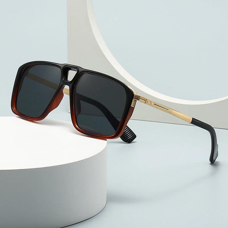 Men's Retro Double Square Sunglasses by GJG Denim