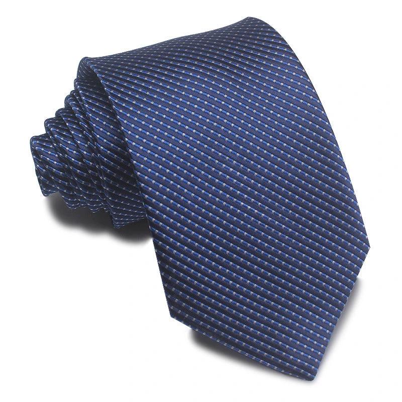 Men's 8CM Polyester Jacquard Striped Ties by GJG Denim