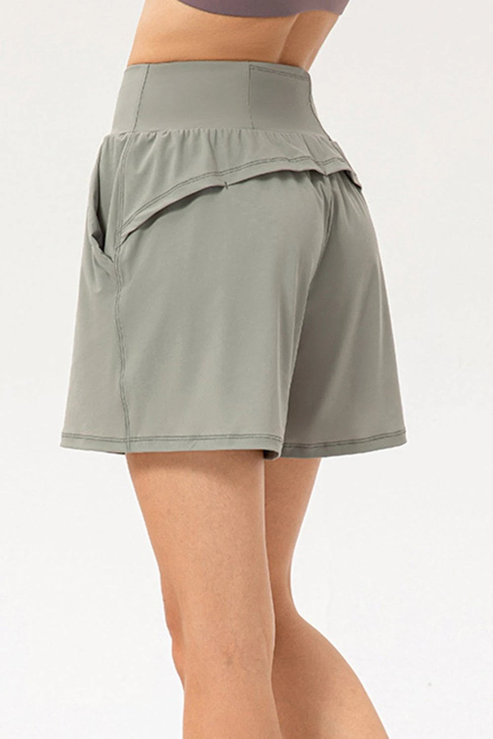 Pocketed Elastic Waist Active Shorts by Lady Ros