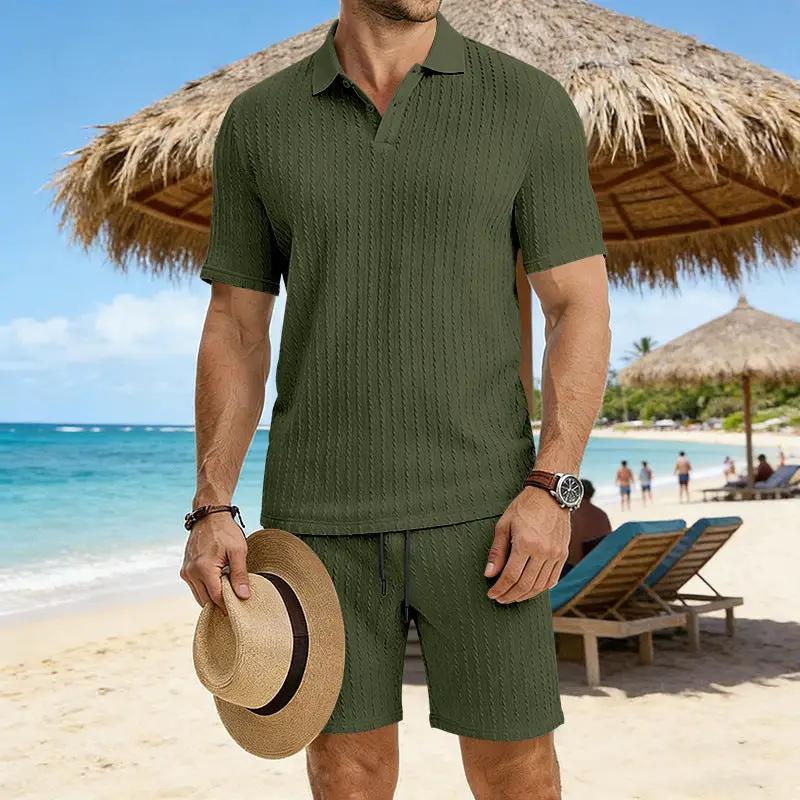 Men's Stretch Jacquard Textured Suit by GJG Denim