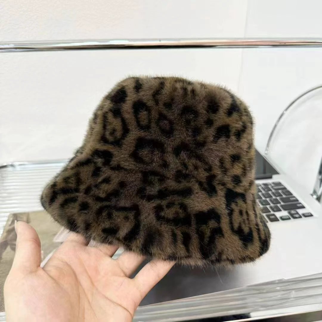 Versatile Faux Mink Fur Warm Cold-proof Windproof Face-flattering Fluffy Bucket Hat by GJG Denim