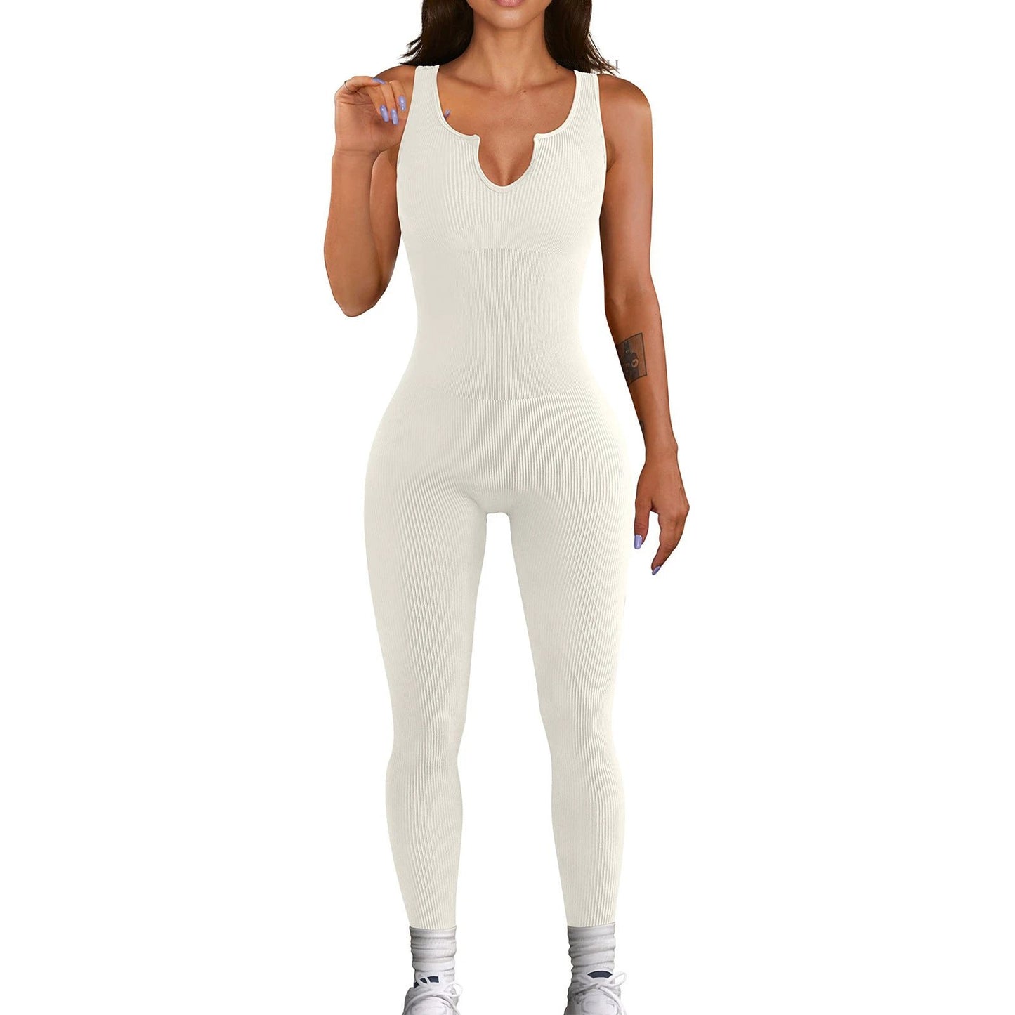Women Sleeveless Vest Jumpsuit High Elastic Thread by GJG Denim