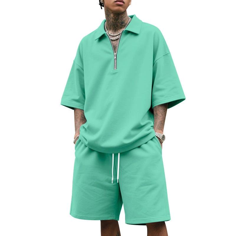 Lapel Suit Men's Summer Two-piece Set Loose by GJG Denim