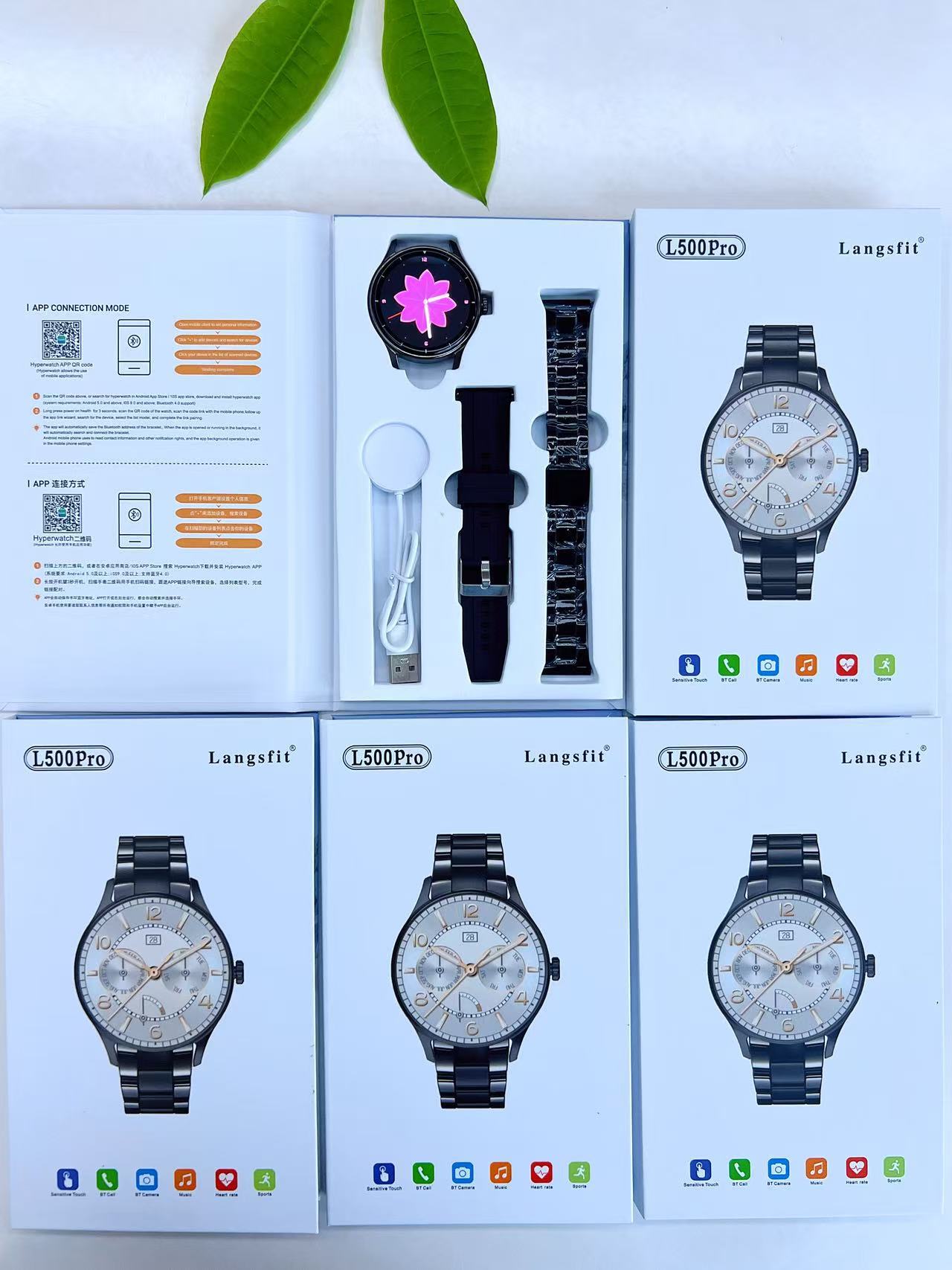 Stainless Steel Polished Dual-Strap Bluetooth Call Sports Watch For Men by GJG Denim