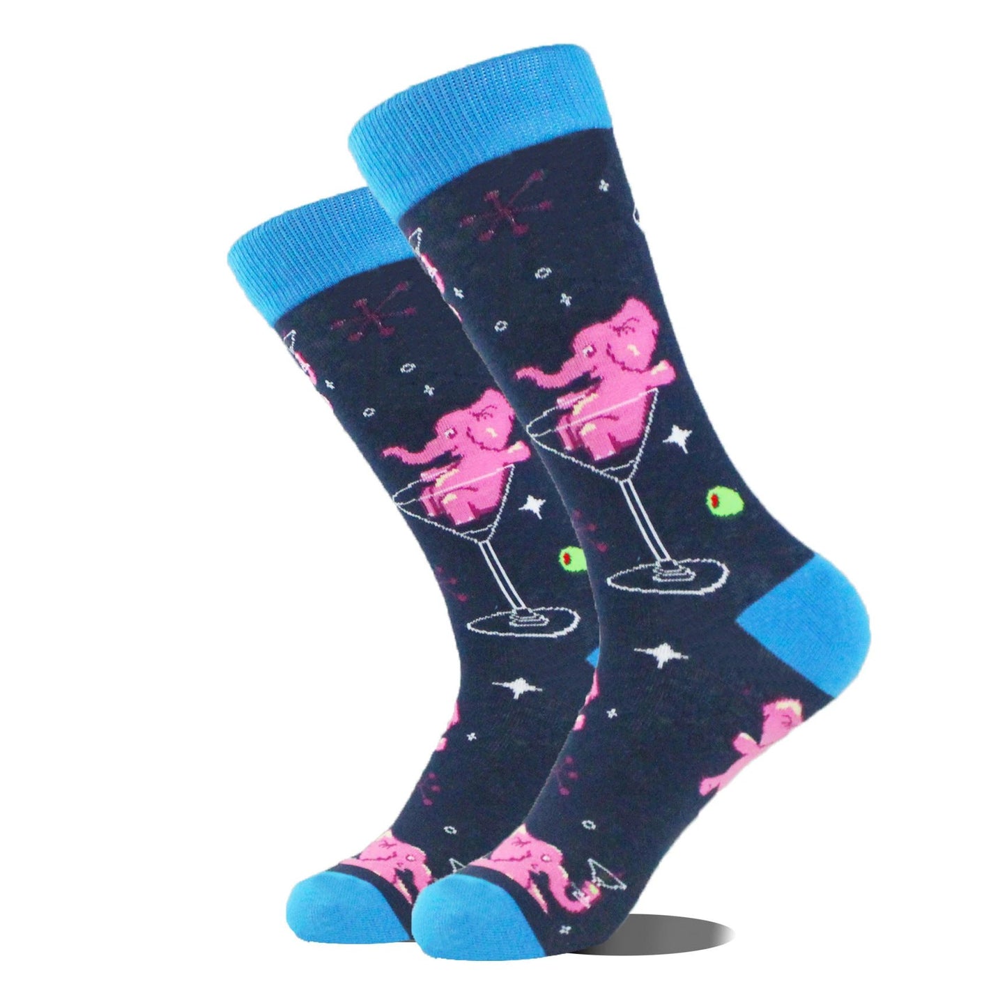 Men's Cartoon Animal Retro Oil Painting Mid-calf Socks by GJG Denim