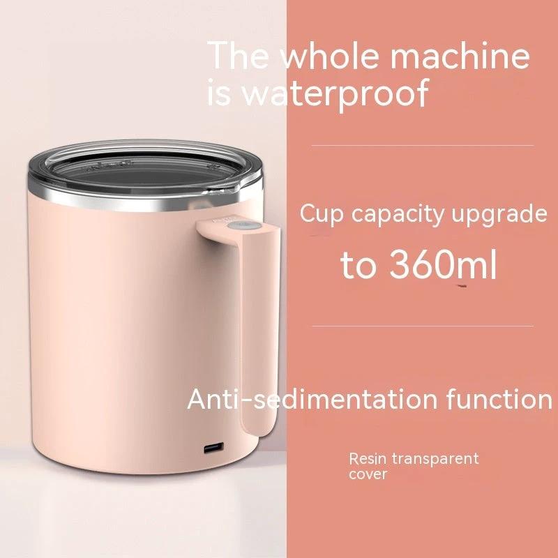 Portable Smart Magnetic Automatic Mixing Coffee Cup Rechargeable Rotating Home Office Travel Stirring Cup by GJG Denim