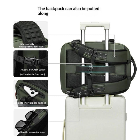 Men's High-Capacity Water-Resistant Expandable Laptop Bag by GJG Denim