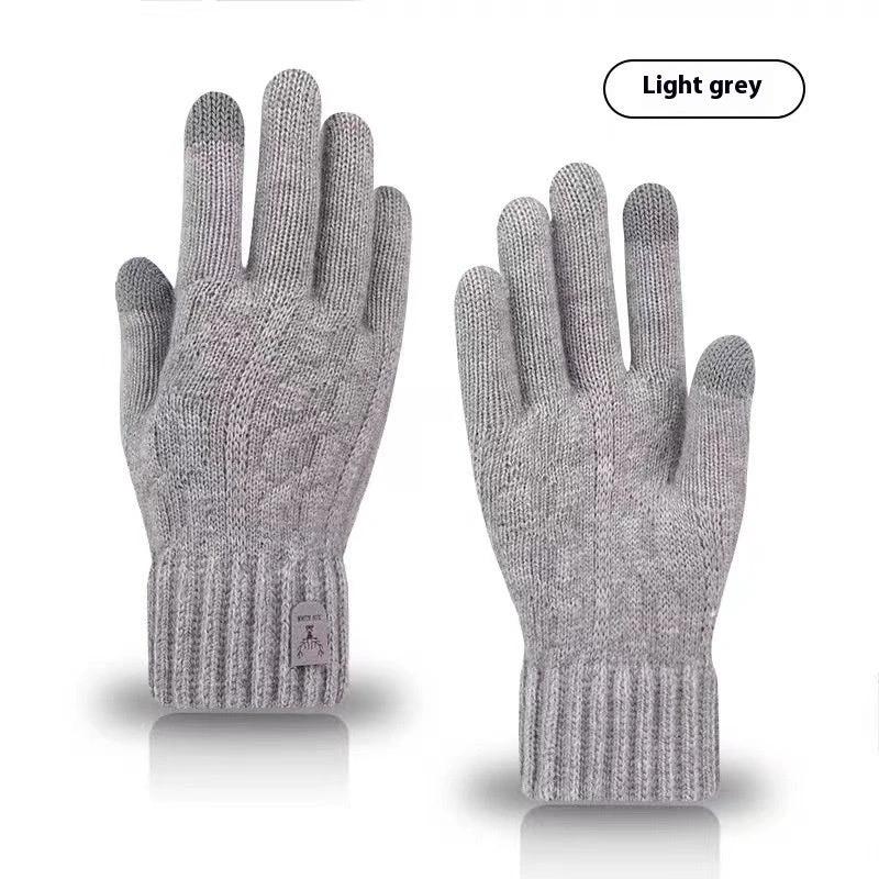 Men's Cold-proof Wool Knitted Gloves by GJG Denim