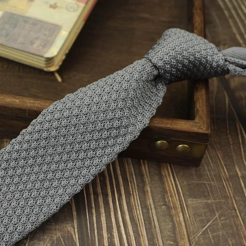 Narrow Woolen Knitted Tie For Men by GJG Denim