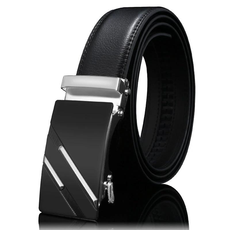 Men's Genuine Leather Belt With Automatic Buckle by GJG Denim