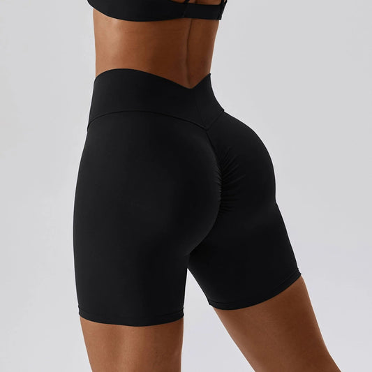 Zechuang European And American Nude Feel Tight Yoga Shorts Women by GJG Denim