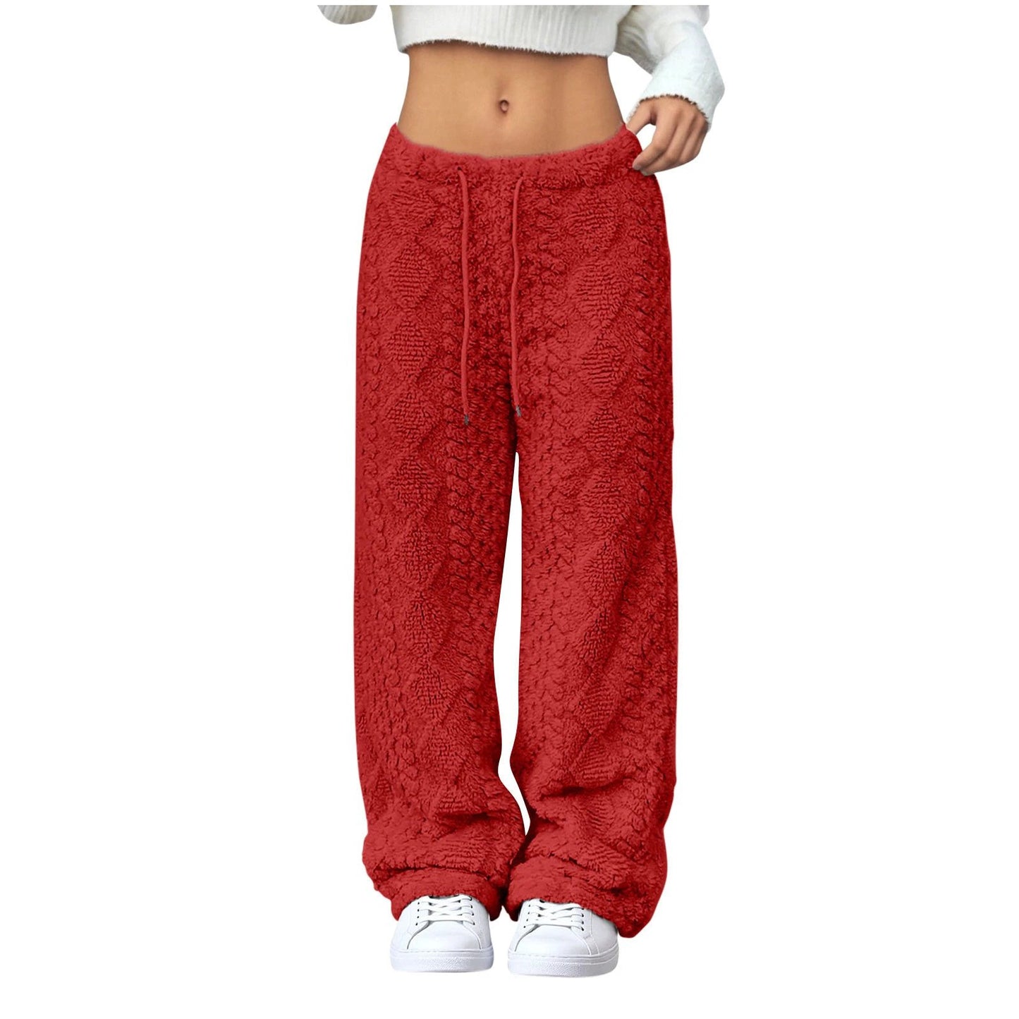 Velvet Padded Loose Straight-leg Trousers by GJG Denim