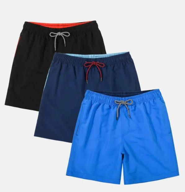 Solid Color Lined Men's Swim Trunks Relaxed Fit And Quick Drying by GJG Denim