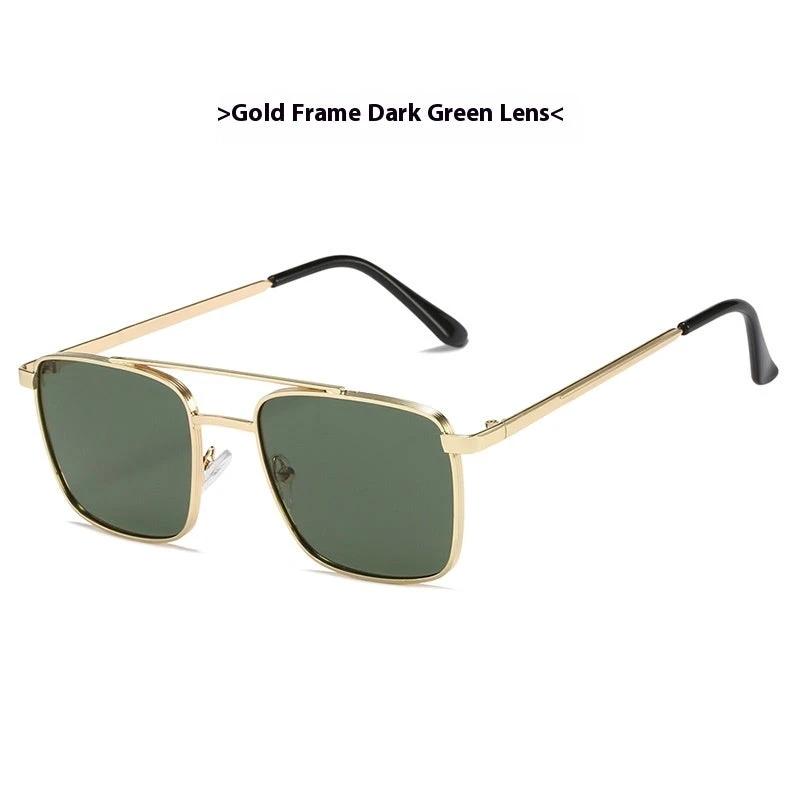 Men's Square Metal UV-proof Sunglasses by GJG Denim