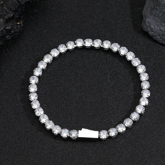 Spring-clasp Zircon Stainless Steel Men's Bracelet by GJG Denim