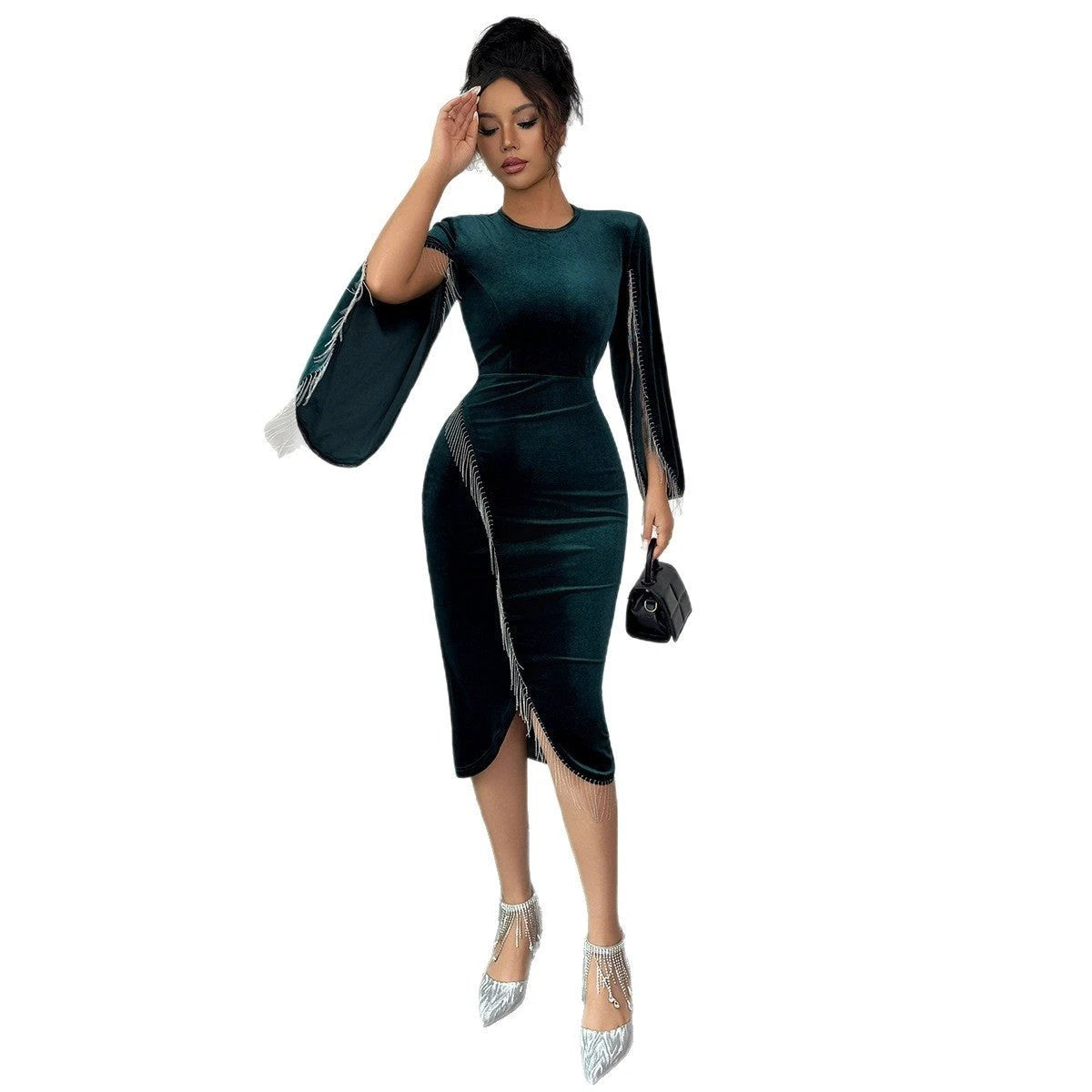 High-end Long Sleeve Dress Women's Clothing by GJG Denim