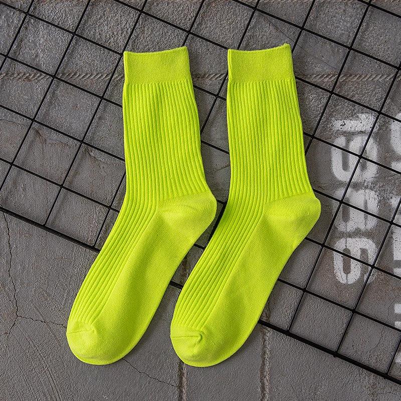 Men's Solid Color Sport Mid-calf Length Cotton Socks by GJG Denim