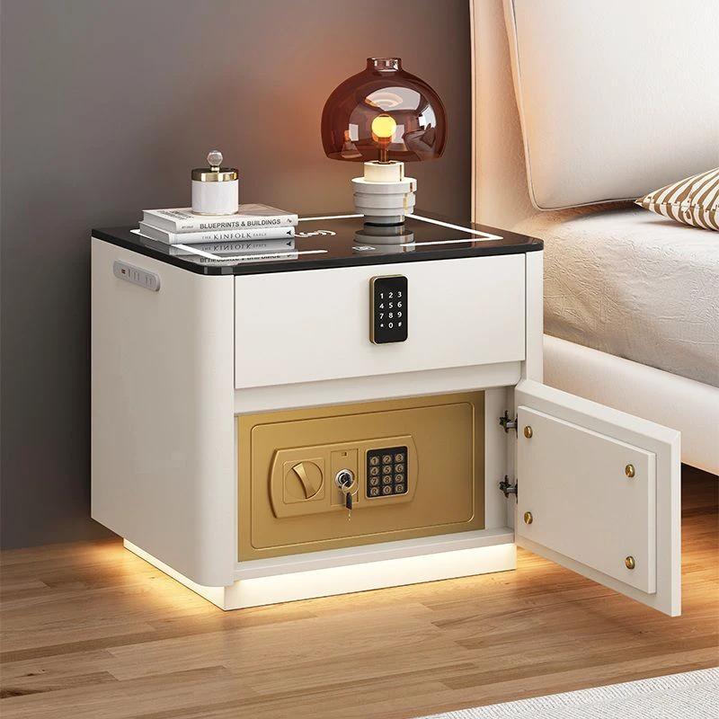 Bedroom Multi-functional Smart Safe Bedside Table Wireless Integrated Charging Safe by GJG Denim