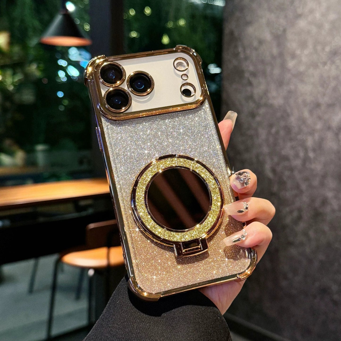 Glitter Mirror Magnetic Bracket Phone Case by GJG Denim