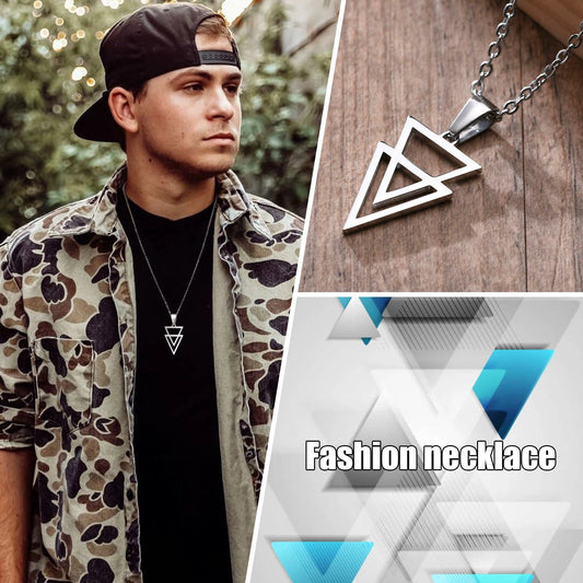 Geometric Trangle Men's Necklace by GJG Denim